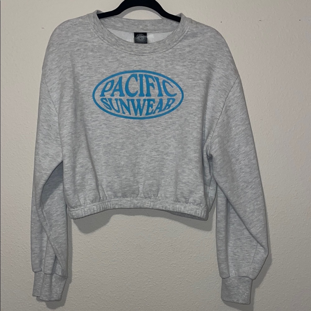 Pacific Sunwear Gray Sweatshirt with Blue Logo